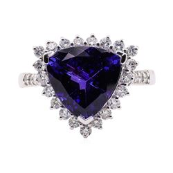 5.16 ctw Tanzanite and Diamond Ring - Platinum