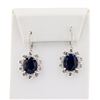 Image 1 : 14.80 ctw Blue Sapphire and 0.46 ctw Diamond 14K White Gold Earrings