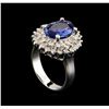 Image 4 : 2.75 ctw Tanzanite and Diamond Ring - 14KT White Gold