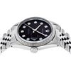 Image 3 : Rolex Mens Stainless Black Diamond 36MM Datejust Wristwatch