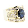 Image 1 : 3.29 ctw Blue Sapphire And Diamond Ring - 14KT Yellow Gold