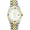 Image 2 : Rolex Mens 2 Tone 14K White Diamond & Sapphire Datejust Wriswatch