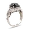 Image 2 : 6.33 ctw Fancy Black Diamond and 0.72 ctw Diamond 14K White Gold Ring