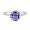 Image 2 : 0.96 ctw Sapphire and Diamond Ring - 14KT White Gold