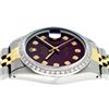 Image 4 : Rolex Mens 2 Tone 14K Maroon Diamond 36MM Datejust Wristwatch