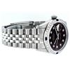 Image 3 : Rolex Mens Stainless Steel Black Diamond & Sapphire Datejust Wristwatch