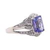 Image 2 : 3.52 ctw Tanzanite and Diamond Ring - 14KT White Gold