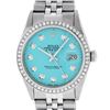 Image 1 : Rolex Mens Stainless Steel Blue Diamond 36MM Datejust Wristwatch