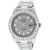 Image 2 : Rolex Mens SS 41MM Meteorite Baguette Diamond Datejust 2 Oyster Band Wristwatch