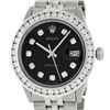 Image 1 : Rolex Mens Stainless Steel Black Jubilee 3 ctw Diamond Datejust Wristwatch