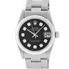Image 2 : Rolex Womens Midsize 31mm 18K Gold Bezel Black Diamond Stainless Steel Datejust