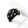 Image 4 : Vintage 18kt Yellow Gold Black Enamel Raised Dot Wide Domed Cocktail Ring