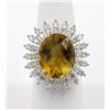 Image 5 : 9.00 ctw Madeira Citrine and Diamond Ring - 14KT White Gold
