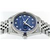 Image 6 : Rolex Mens Stainless Steel Diamond Lugs Blue Diamond & Sapphire Datejust Wristwa