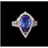 Image 2 : 2.95 ctw Tanzanite and Diamond Ring - 14KT White Gold