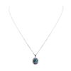 Image 2 : 4.56 ctw Blue Zircon and Diamond Pendant With Chain - 14KT White Gold