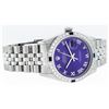Image 3 : Rolex Mens Stainless Steel Purple Roman Diamond & Sapphire Datejust Wristwatch