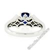 Image 8 : New 18kt White Gold 1.67 ctw Cushion Sapphire Solitaire and Diamond Tulip Ring