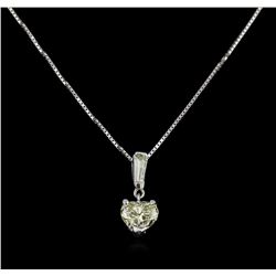 GIA Cert 1.17 ctw Diamond Pendant With Chain - 14KT White Gold