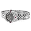 Image 3 : Rolex Womens Midsize 31mm Grey Diamond Lugs & Ruby Datejust Wristwatch