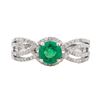 Image 2 : 0.78 ctw Emerald and Diamond Ring - 14KT White Gold