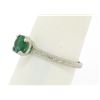 Image 3 : Platinum Etched Petite QUALITY .51 ctw Emerald Solitaire Ring Engagement