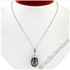 Image 3 : 18kt White Gold Tahitian Black Pearl and 0.60 ctw Diamond Pendant Necklace