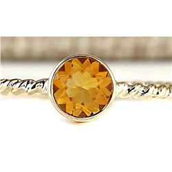1.00 CTW Natural Citrine Ring In 18K Yellow Gold