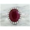 Image 1 : 3.44 CTW Ruby 18K White Gold Diamond Ring