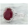Image 2 : 3.44 CTW Ruby 18K White Gold Diamond Ring