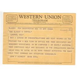 JOHN F. KENNEDY ORIGINAL TELEGRAM