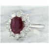 Image 2 : 2.81 CTW Ruby 14K White Gold Diamond Ring