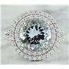 Image 1 : 5.55 CTW Aquamarine 14K White Gold Diamond Ring