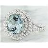 Image 2 : 5.55 CTW Aquamarine 14K White Gold Diamond Ring