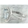 Image 6 : 5.55 CTW Aquamarine 14K White Gold Diamond Ring