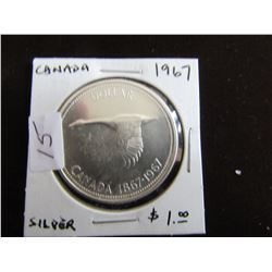 1967 CANADA CENTENNIAL SILVER GOOSE DOLLAR