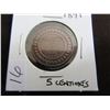 Image 1 : 1891 TUNISIA FIVE CENTIMES