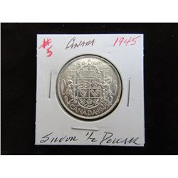 1945 CANADA SILVER HALF DOLLAR
