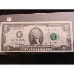 MINT USA GREEN SEAL $2 BILL