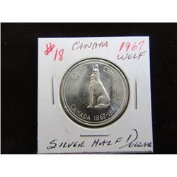1967 CANADA WOLF SILVER HALF DOLLAR
