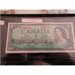 STOCK SHEET SCARCE ASTERICK STAR SERIAL NUMBER CANADA $1 BILLS