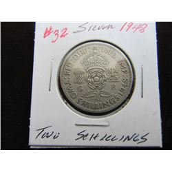 1948 KING GEORGE VI SILVER TWO SCHILLINGS