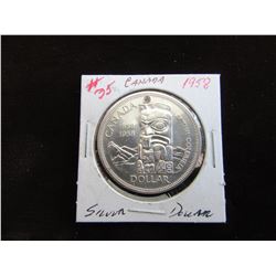 1958 BC TOTEM POLE CANADA SILVER DOLLAR