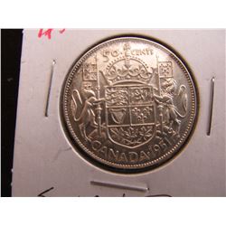 1951 CANADA KING GEORGE VI SILVER HALF DOLLAR