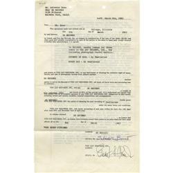 Sonny Bono Signed Contract 