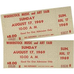 Two Woodstock Festival Tickets 