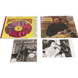 Urbie Green Signed Record and Photo Group 