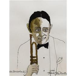 Bix Beiderbeck Watercolor Portrait 