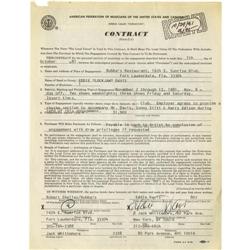 Eddie "Lockjaw" Davis Signed Contract 