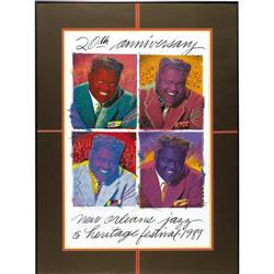 1989 New Orleans Jazz Fest Anniversary Poster 